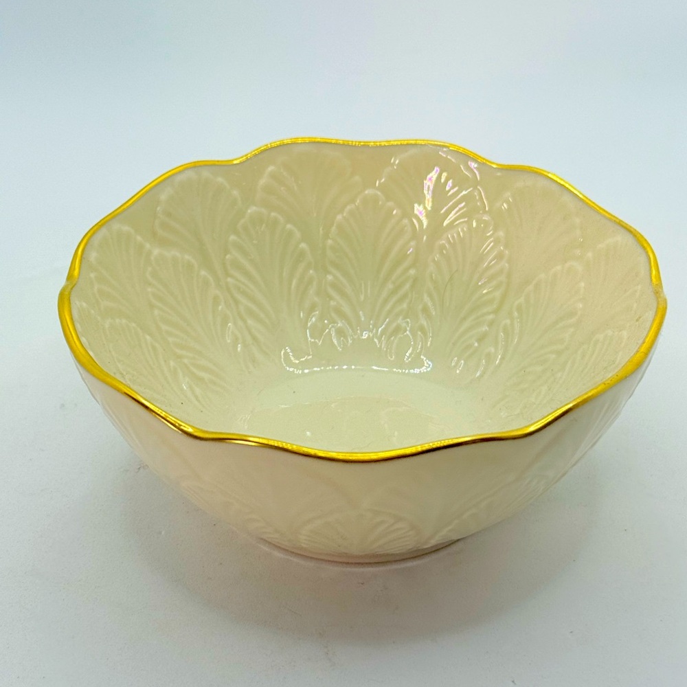 Vintage Lenox Greenfield Bonbon Bowl Trinket Dish 24K Gold Trim 4.5"